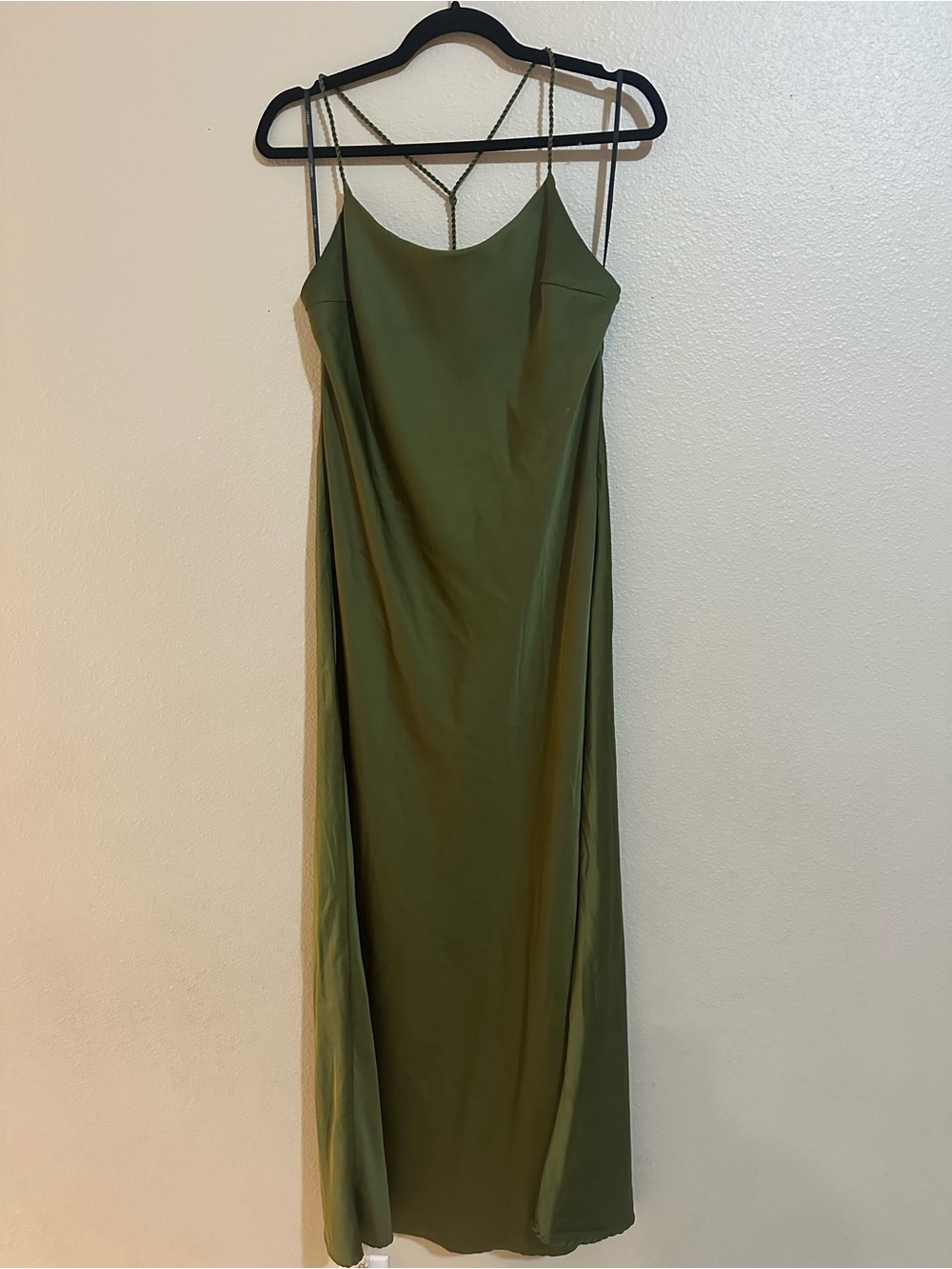 Forever 21 Olive Green Strappy Slip Maxi Dress